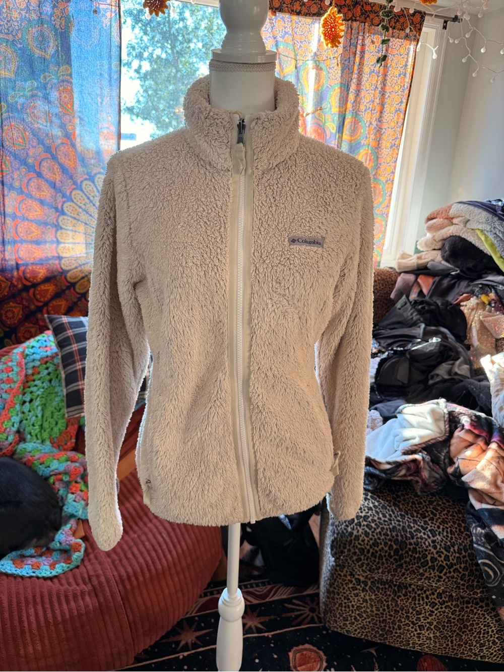 Columbia Cream Sherpa Teddy Fleece Full-Zip Jacket